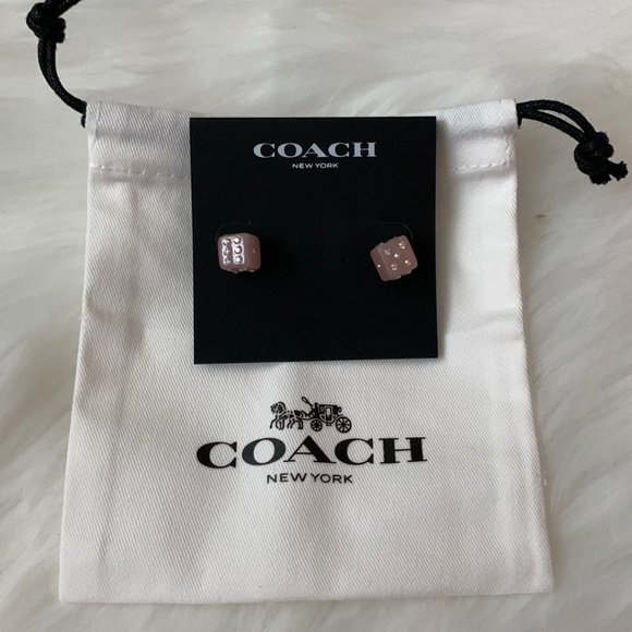 Coach Jewelry Coach Dice Stud Earrings In Pinkgold Poshmark
